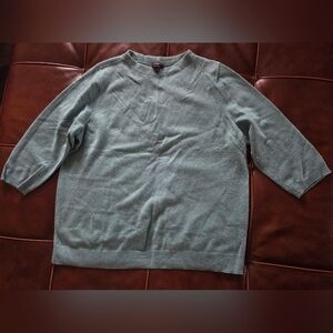 Talbot's Teal 100% Cashmere Shortsleeve Sweater 2X